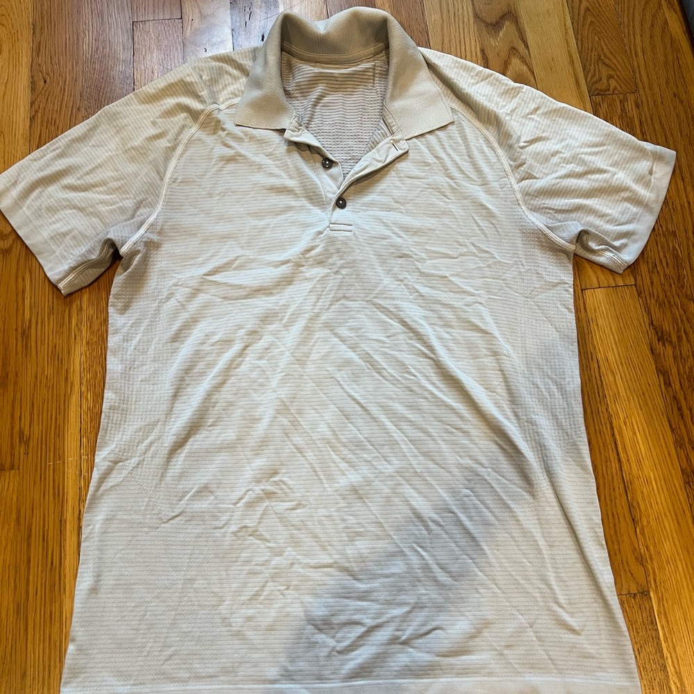 lululemon athletica gray polo shirt